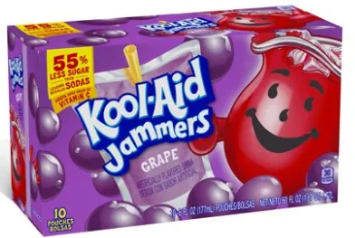 Kool Aid Jammers Grape Flavoured Drink 60 fl oz (10 ct)