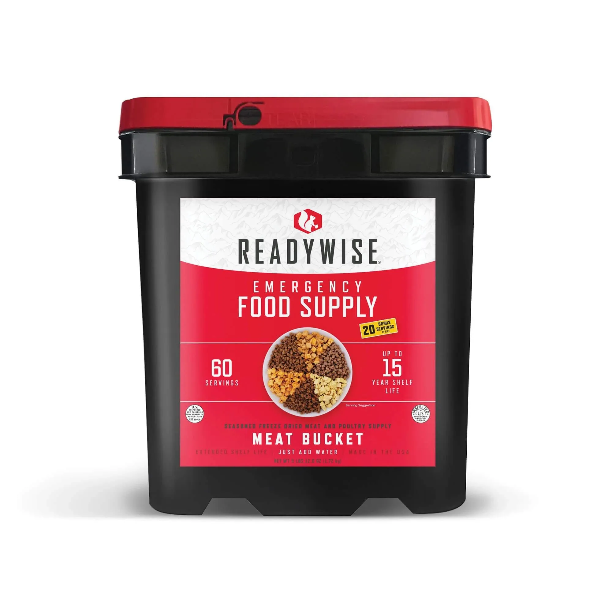 Meat Bucket - 60 Servings   20 Servings of Rice