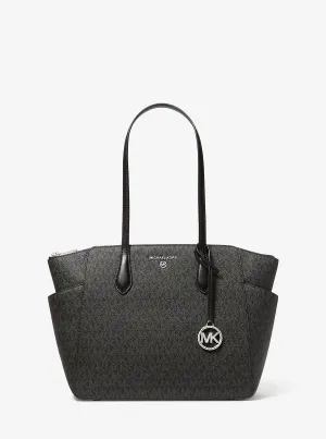 Medium Marilyn Logo Tote Bag Michael Kors Black