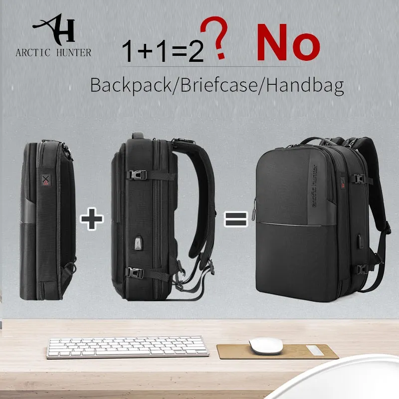 Men's Travel Backpack 37L USB Charging Port Recharging Multi-layer Space Travel Bag