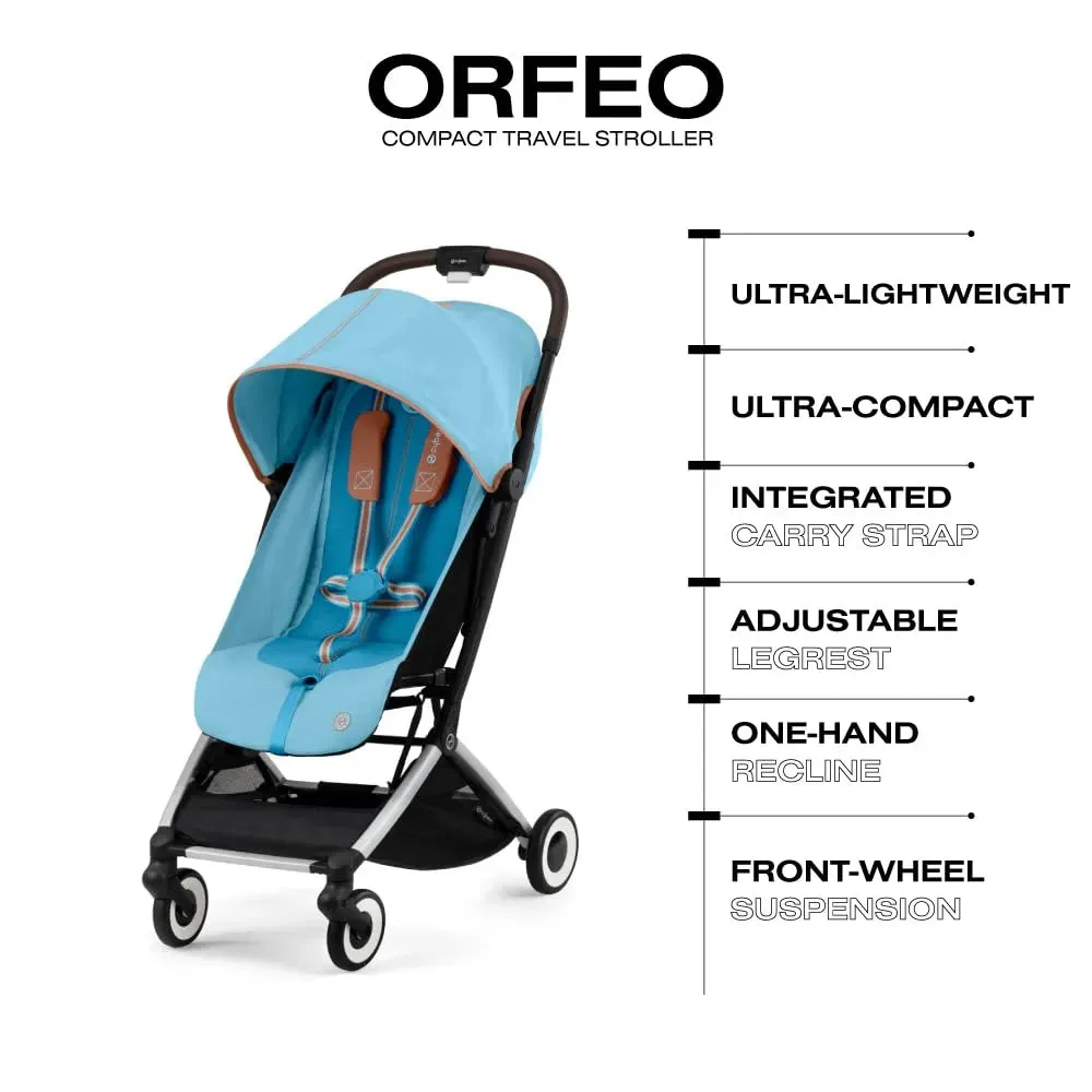 Orfeo Compact Lightweight Travel Ready Stroller - Beach Blue