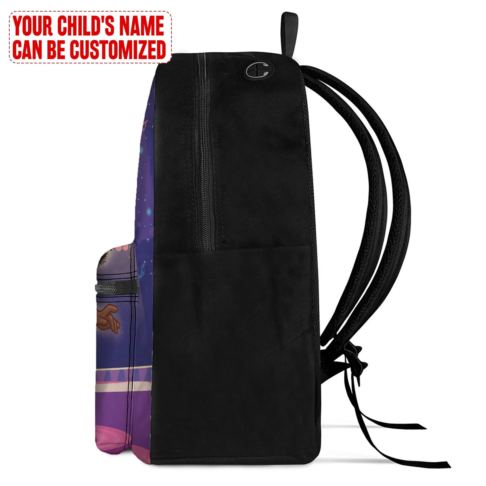 Personalized Little Afro Singer Kid Backpack