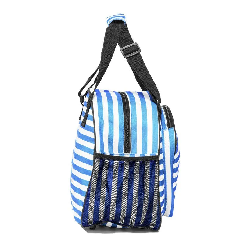 Pik'le'Ball Pickleball Tote - Blue Stripe