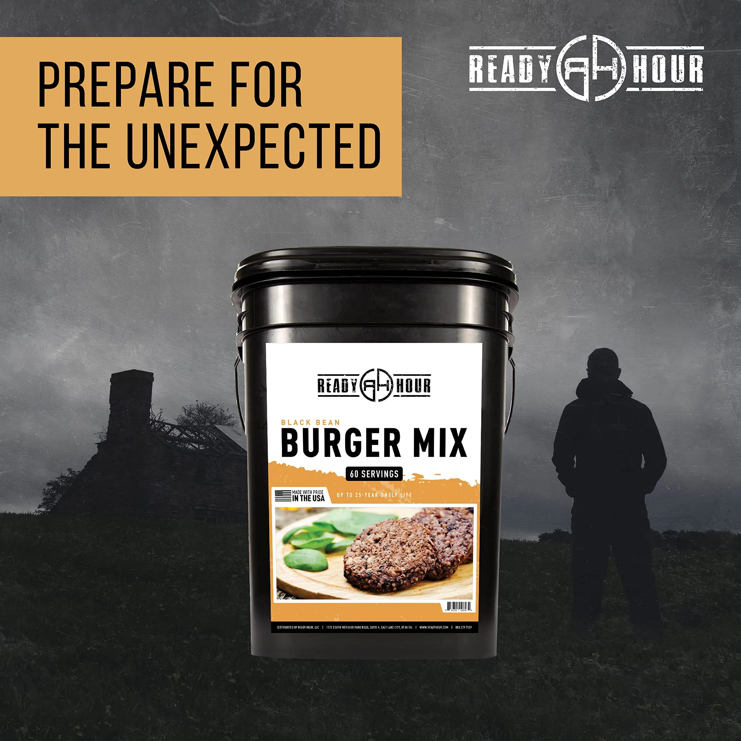 Ready Hour Black Bean Burger Mix - 10 Resealable Pouches - 60 Servings