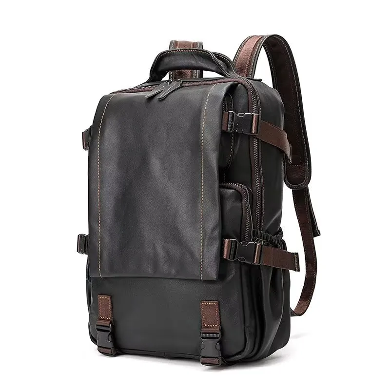 Retro Leather Large Capacity Backpack