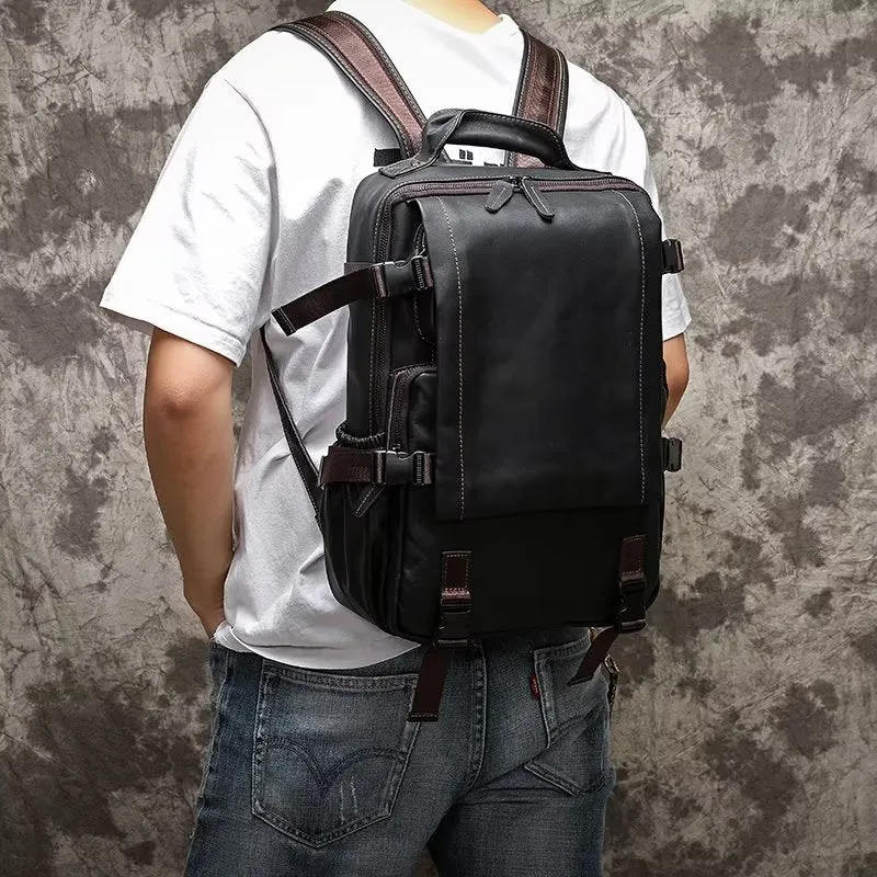 Retro Leather Large Capacity Backpack