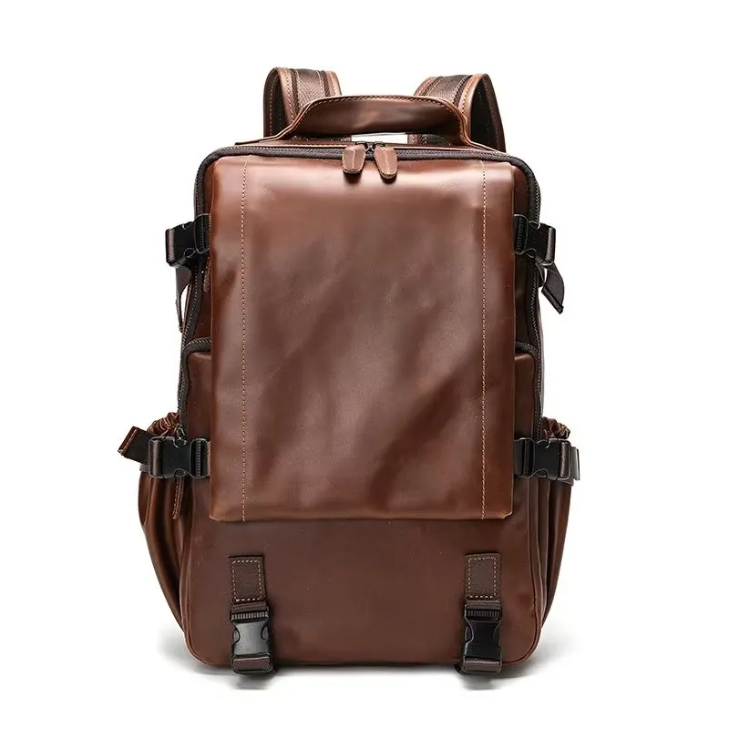 Retro Leather Large Capacity Backpack