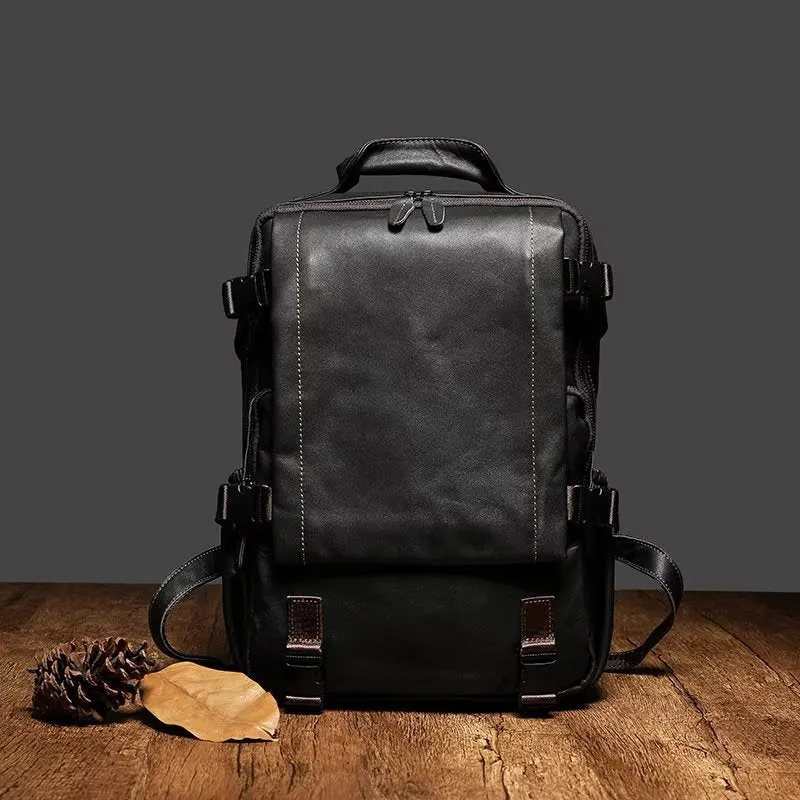 Retro Leather Large Capacity Backpack