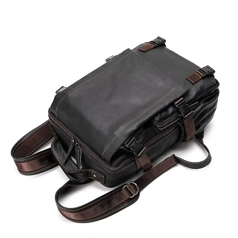 Retro Leather Large Capacity Backpack