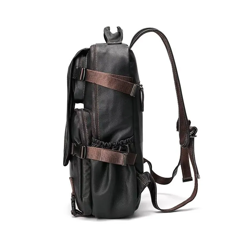 Retro Leather Large Capacity Backpack