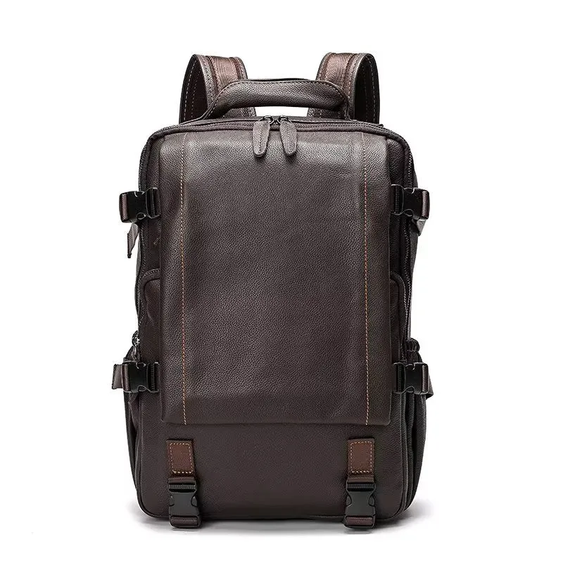 Retro Leather Large Capacity Backpack