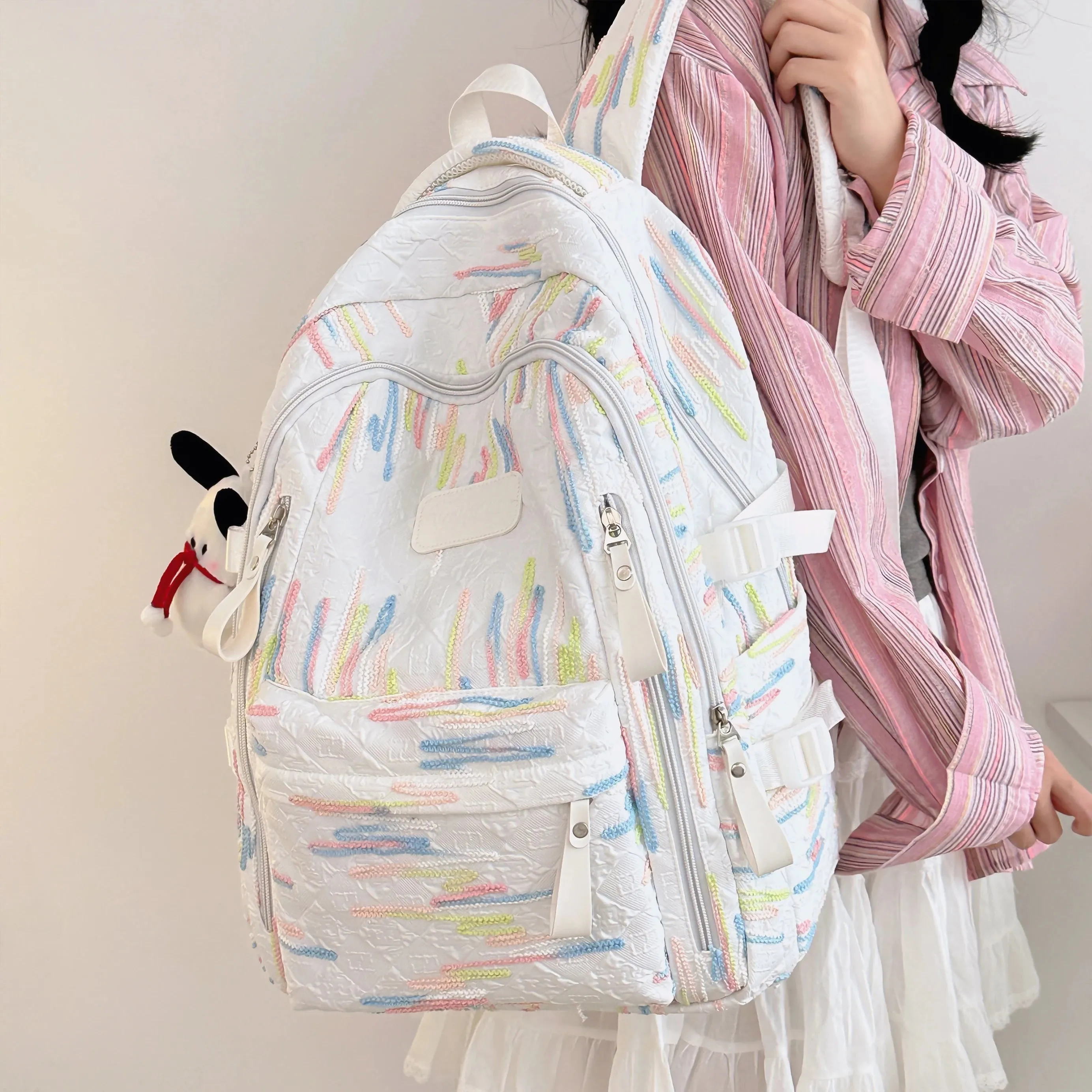 Sohiwoo japanese style ins style cute girl backpack simple versatile lightweight fashion backpack girls junior high school college student school bag