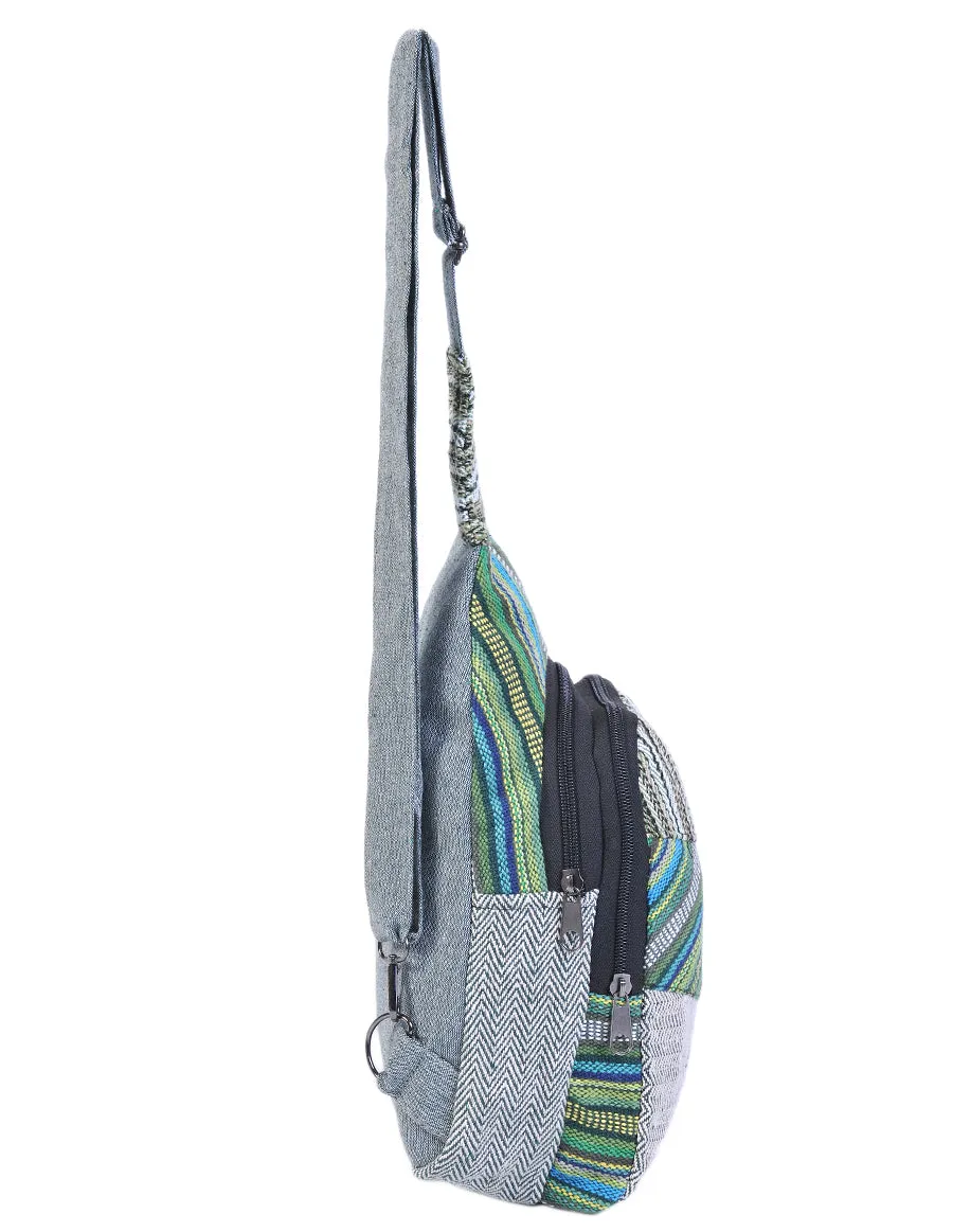 Striped Sling Bag Green