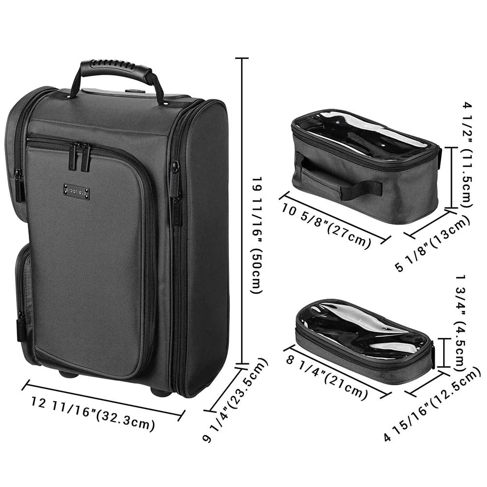 TheLAShop Rolling Backpack with Pouches Makeup Artist Case