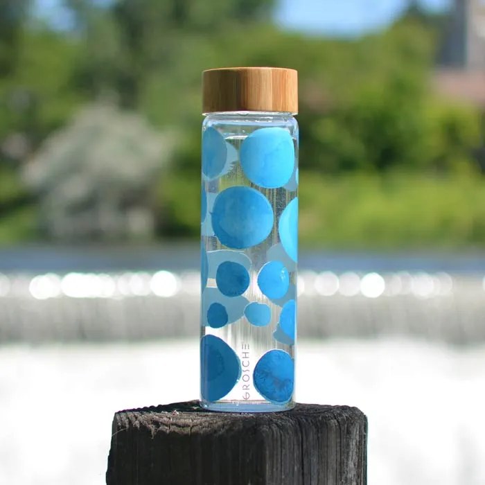 VENICE Eco Friendly Glass Water Bottle with Protective Sleeve - 22.6oz / 670mL