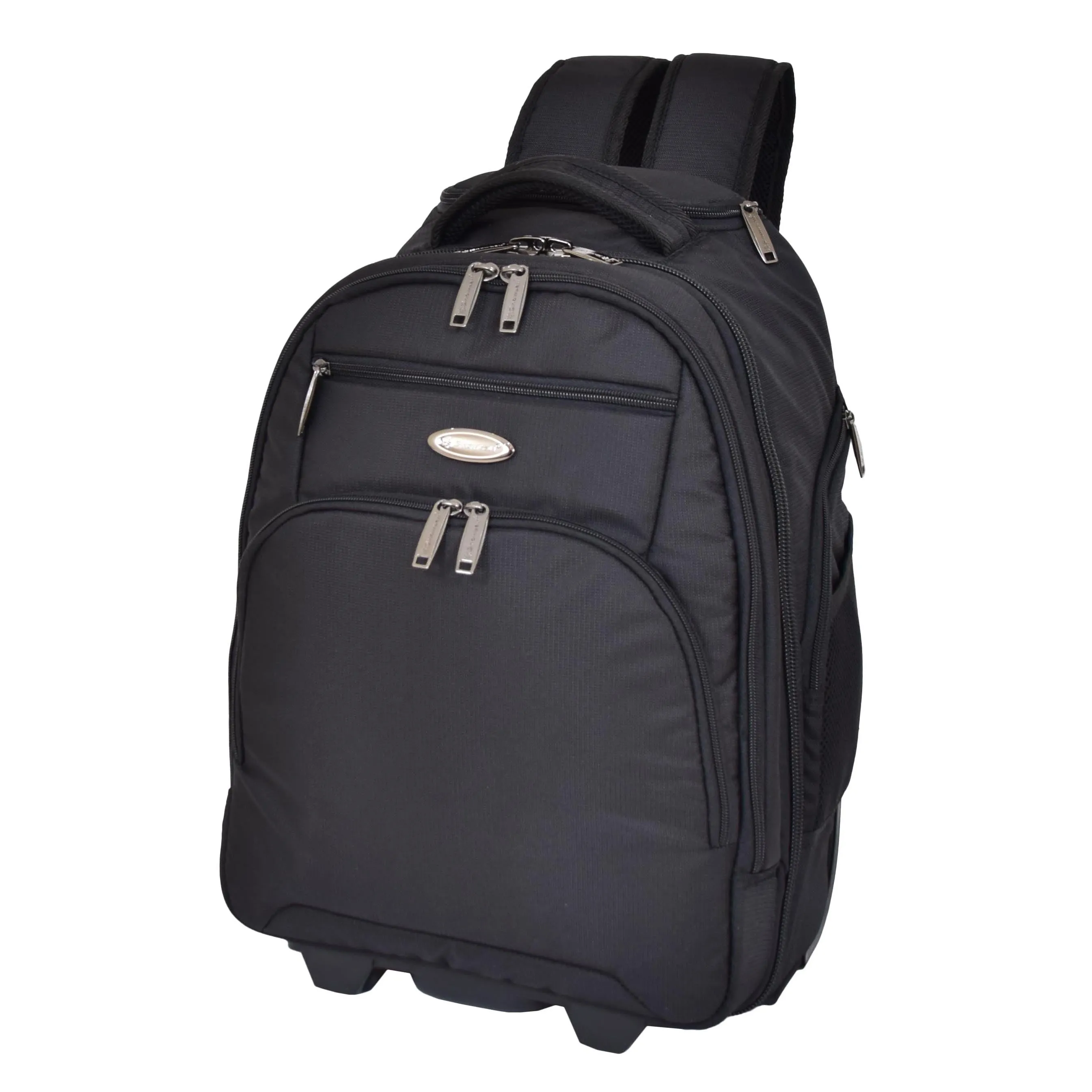 Wheeled Backpack Cabin Hand Luggage Travel Bag Hiking Rucksack Jenkins Black