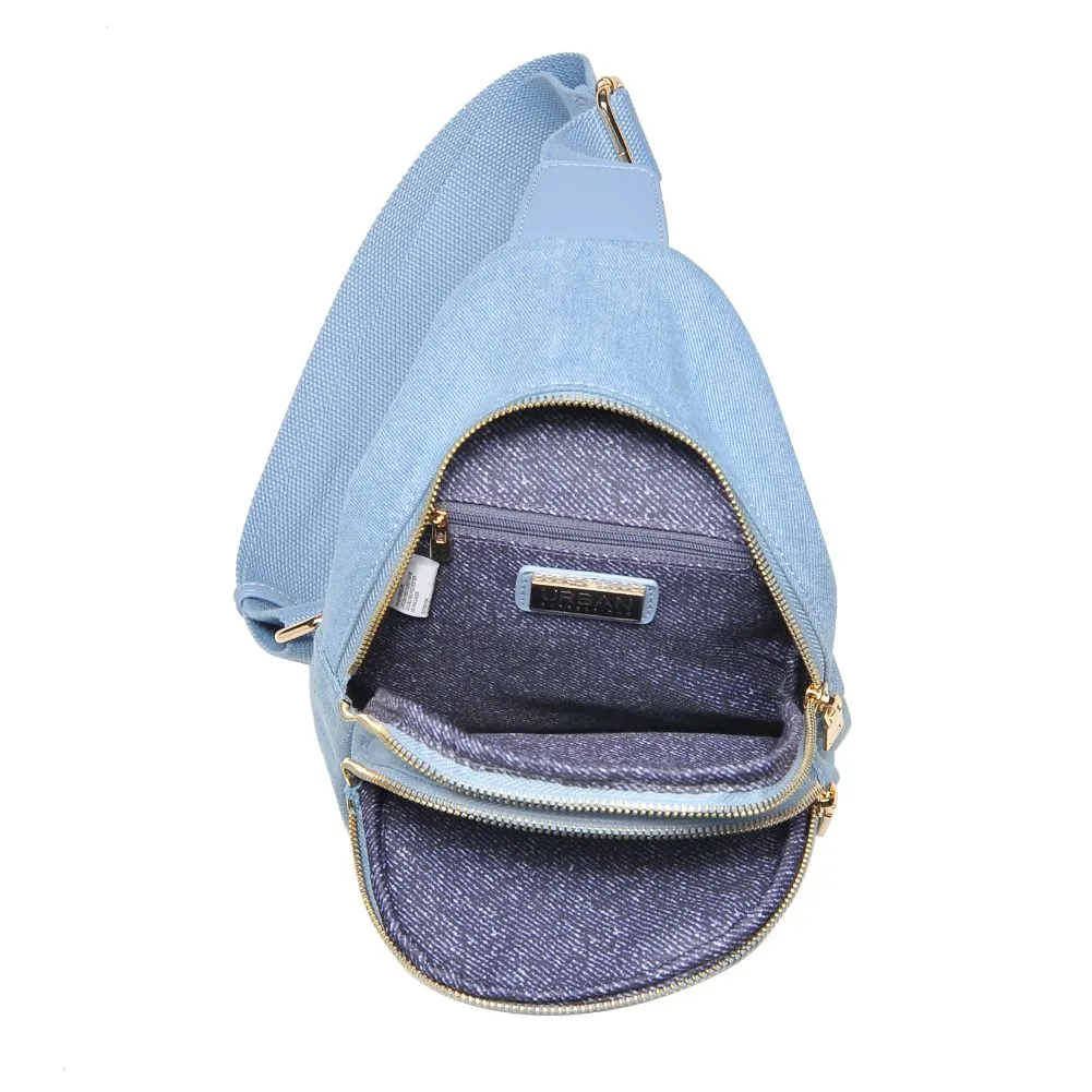 Zephyr Denim Sling Backpack