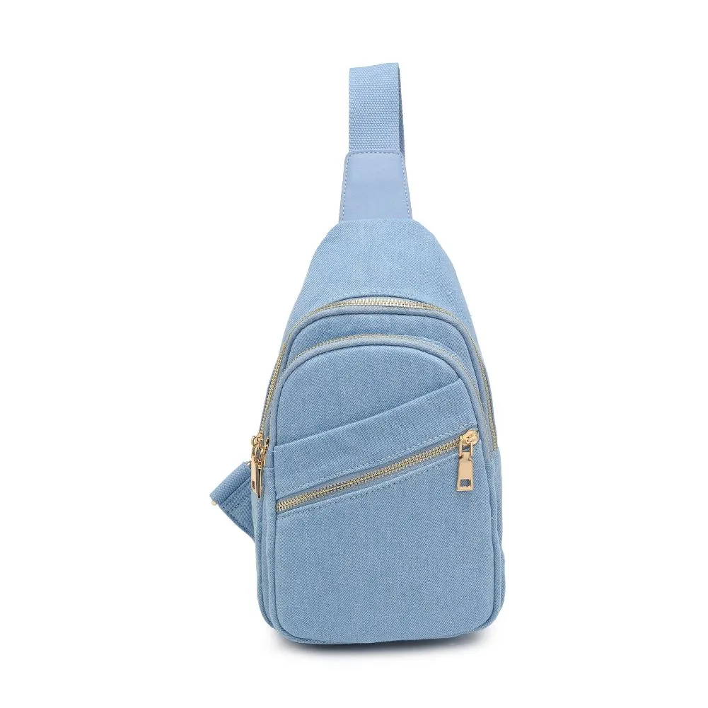 Zephyr Denim Sling Backpack